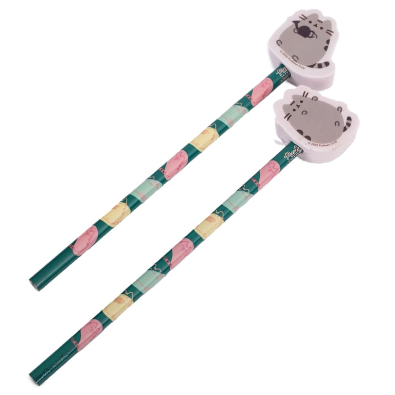 Pusheen 2pk Coloured Pencils Set with Eraser Toppers