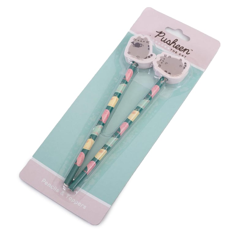 Pusheen 2pk Coloured Pencils Set with Eraser Toppers