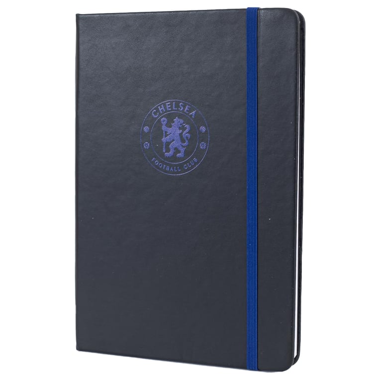 Chelsea FC Classic Ruled Faux Leather Notebook with Bookmark and Elastic Closure