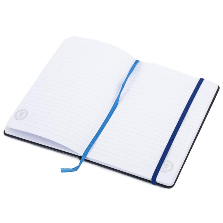 Chelsea FC Classic Ruled Faux Leather Notebook with Bookmark and Elastic Closure