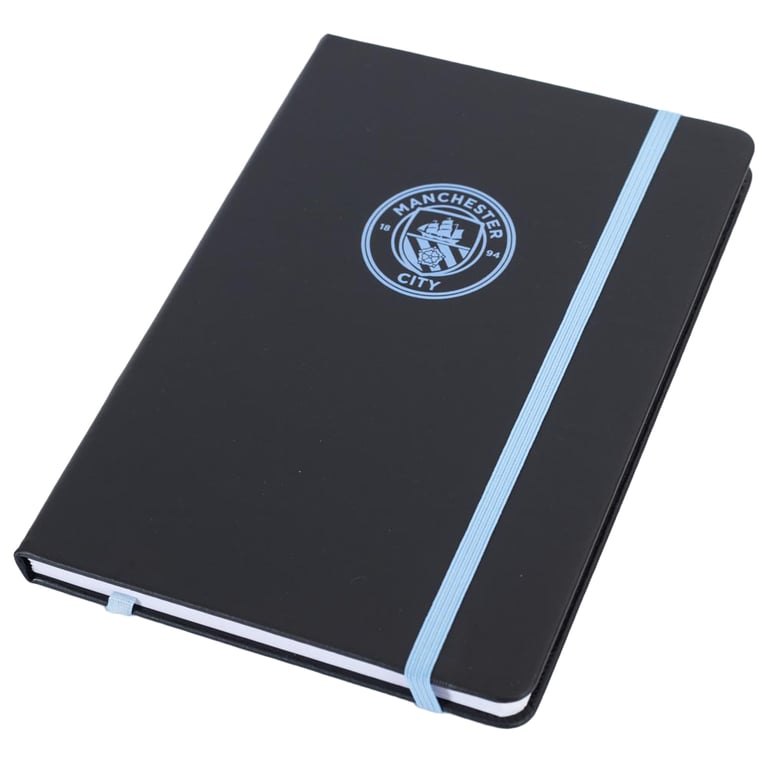 Manchester City FC Classic Faux Leather Ruled Notebook with Man City Crest Bookmark
