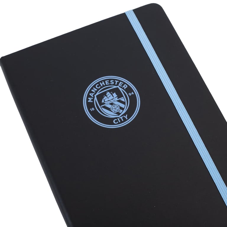 Manchester City FC Classic Faux Leather Ruled Notebook with Man City Crest Bookmark