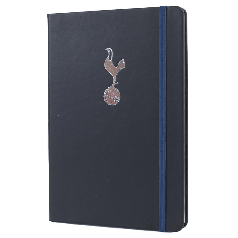 Tottenham Hotspur FC Classic Ruled Notebook - Black Faux Leather Hardback
