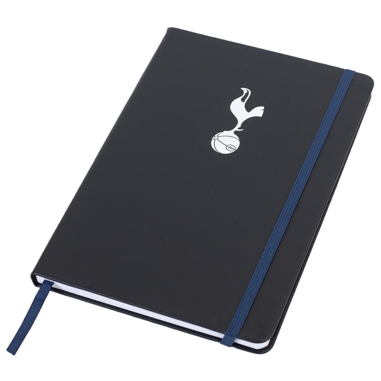 Tottenham Hotspur FC Classic Ruled Notebook - Black Faux Leather Hardback