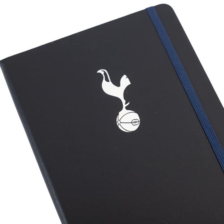 Tottenham Hotspur FC Classic Ruled Notebook - Black Faux Leather Hardback