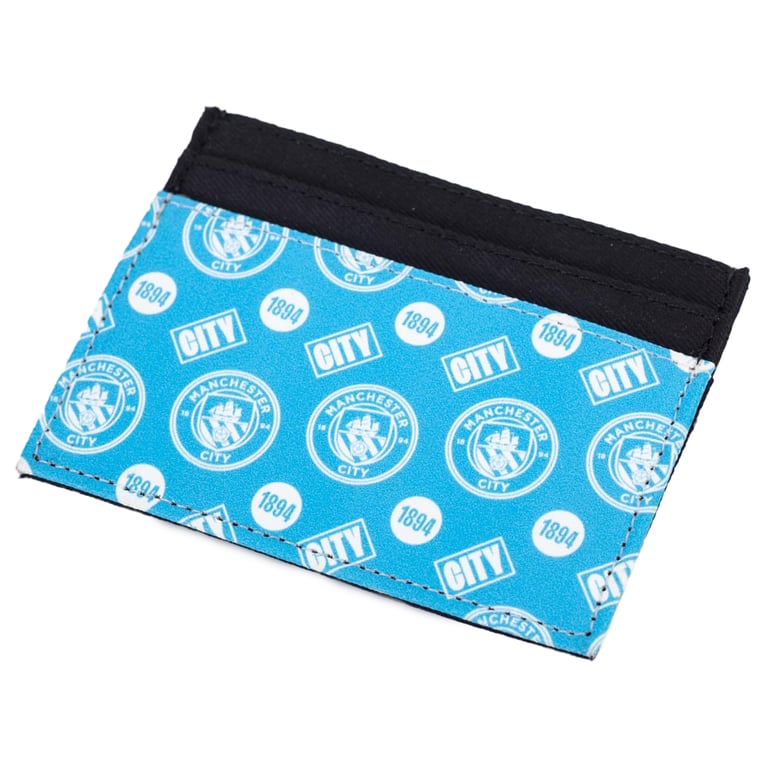 Manchester City FC Coloured Icon Card Holder - 6 Slot Canvas Card Organizer