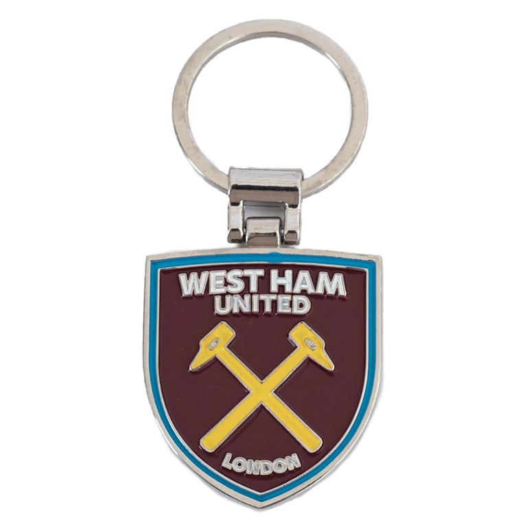 West Ham United FC Executive Metal Crest Keyring - Die Stamped Design with Full Colour Enamel Infill