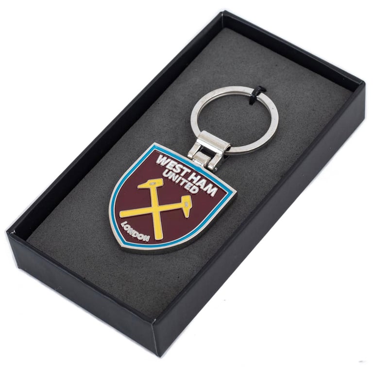 West Ham United FC Executive Metal Crest Keyring - Die Stamped Design with Full Colour Enamel Infill