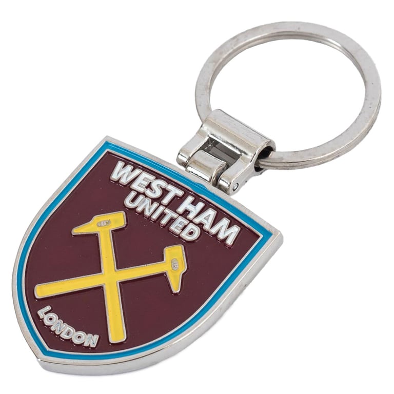 West Ham United FC Executive Metal Crest Keyring - Die Stamped Design with Full Colour Enamel Infill
