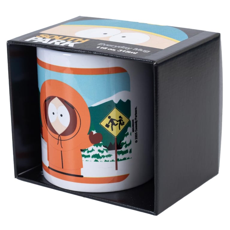 South Park Ceramic Kenny Mug - Kiln Fired Coffee Cup Featuring South Park Sign