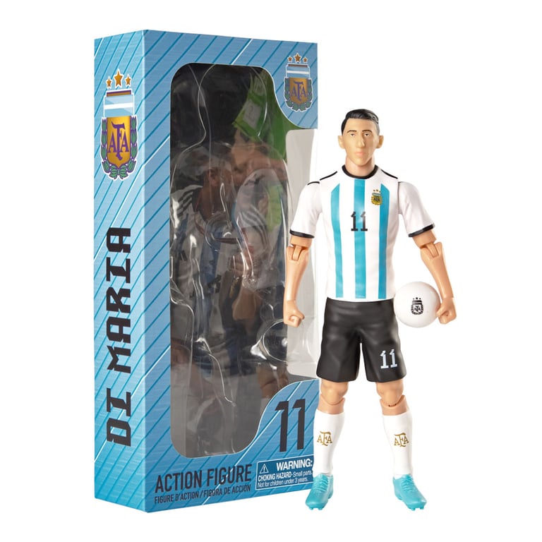 Argentina Di Maria 20cm Articulated Action Figure - Official Licensed Collectible with Jersey and Football Accessory