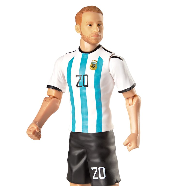 Argentina Mac Allister 20cm Articulated Soccer Player Action Figure with Football Accessory