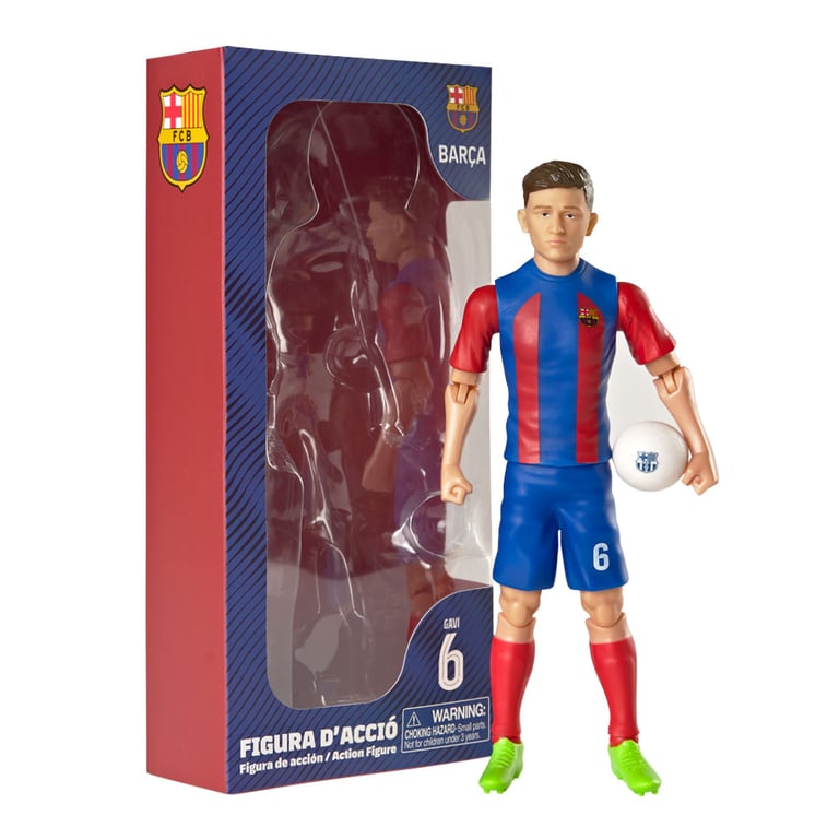 FC Barcelona Gavi 20cm Detailed Action Figure with Barca Football & Articulation