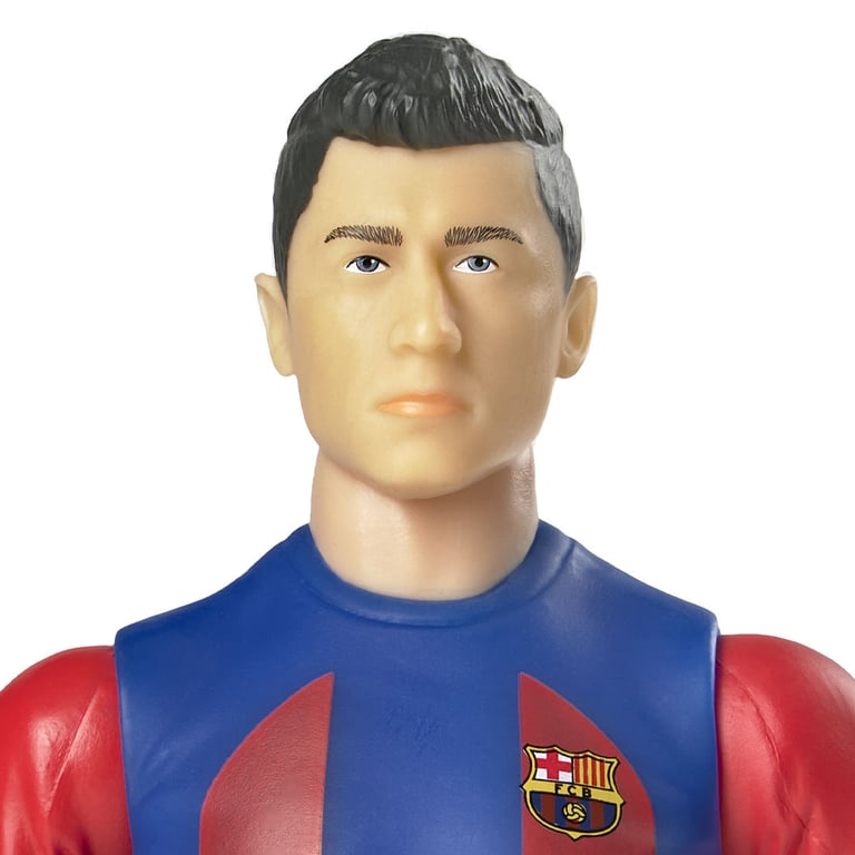 FC Barcelona Lewandowski 20cm Detailed Action Figure with 10 Points of Articulation and Barca Football