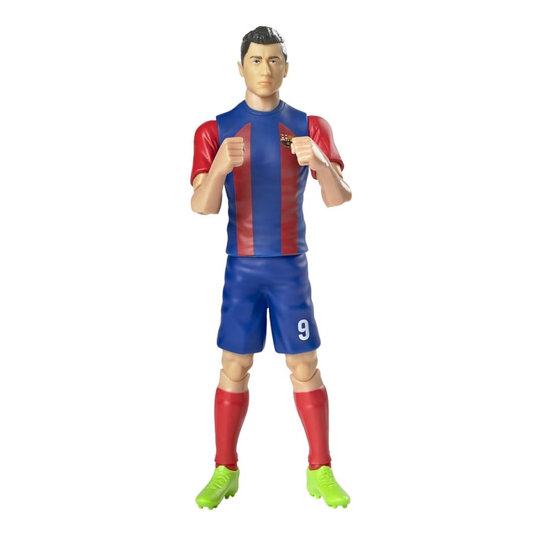 FC Barcelona Lewandowski 20cm Detailed Action Figure with 10 Points of Articulation and Barca Football