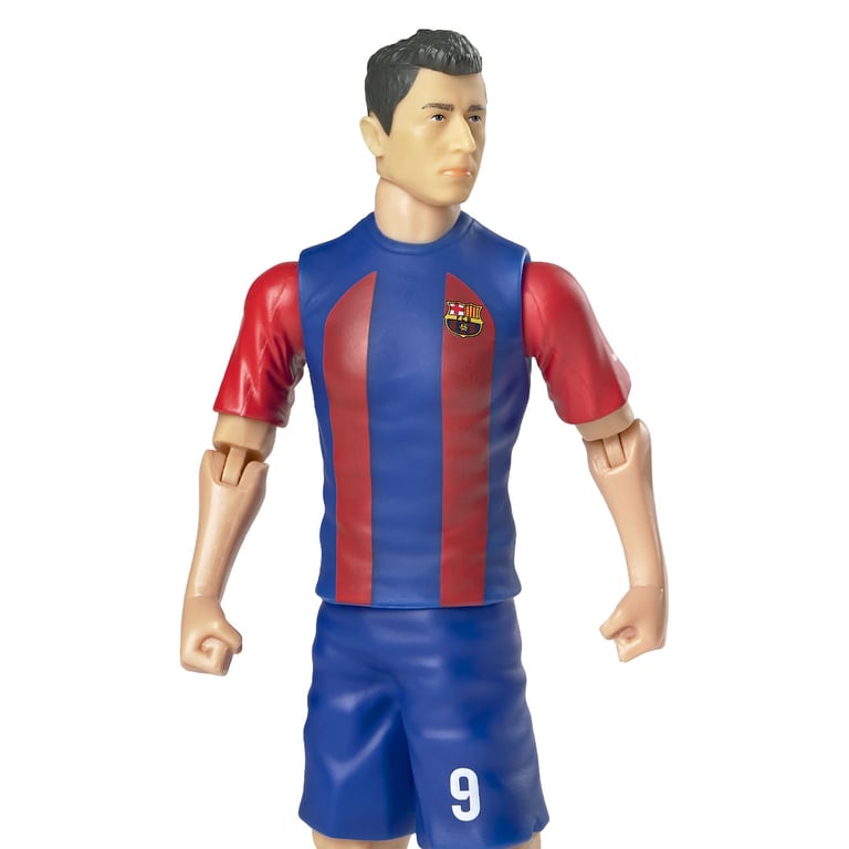 FC Barcelona Lewandowski 20cm Detailed Action Figure with 10 Points of Articulation and Barca Football