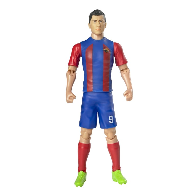 FC Barcelona Lewandowski 20cm Detailed Action Figure with 10 Points of Articulation and Barca Football