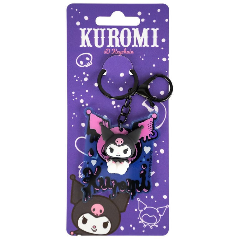 Kuromi 3D Keyring - Chain and Lobster Claw Attachment