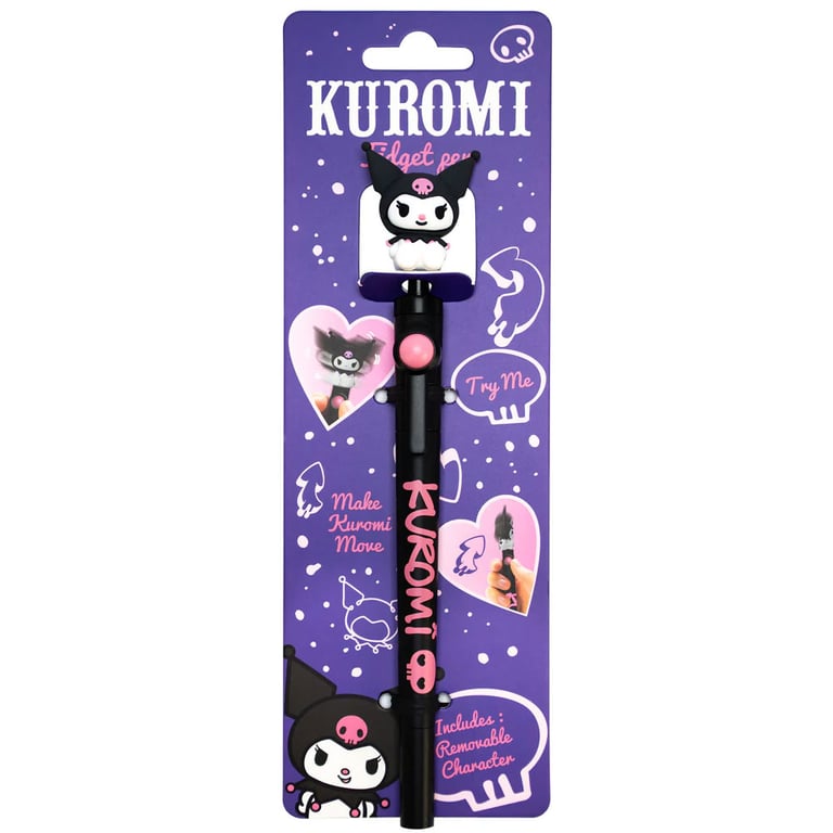 Kuromi Fidget Pen - Spinning Ballpoint Pen with Black Ink and Removable Toy