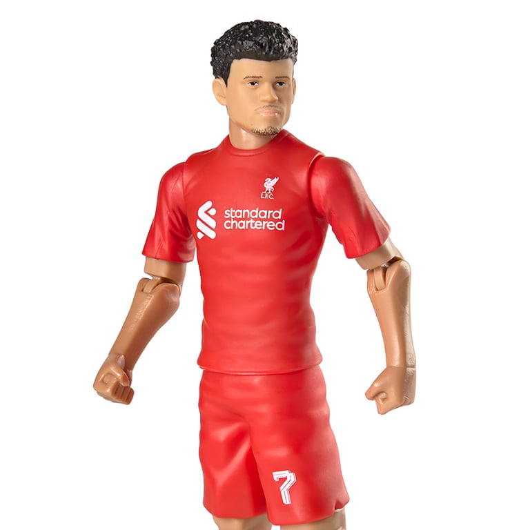 Liverpool FC Luis Diaz 20cm Action Figure - 10 Points of Articulation & Official Liverpool Football Included