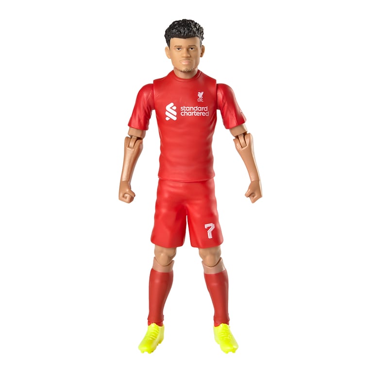 Liverpool FC Luis Diaz 20cm Action Figure - 10 Points of Articulation & Official Liverpool Football Included