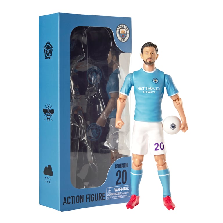 Manchester City FC Bernardo Silva 20cm Detailed Action Figure with 10 Points of Articulation