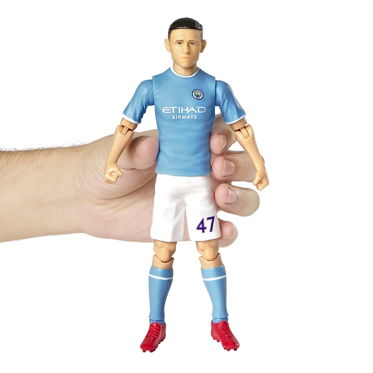 Manchester City FC Foden 20cm Action Figure with 10 Points of Articulation and City Football Included