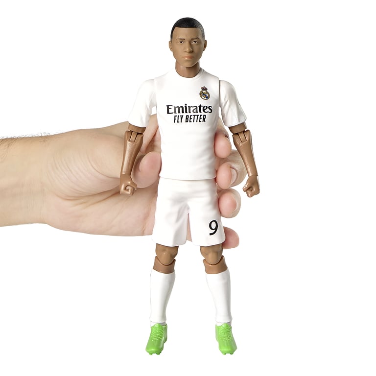 Real Madrid CF Mbappe 20cm Soccer Action Figure with Team Kit and Articulation