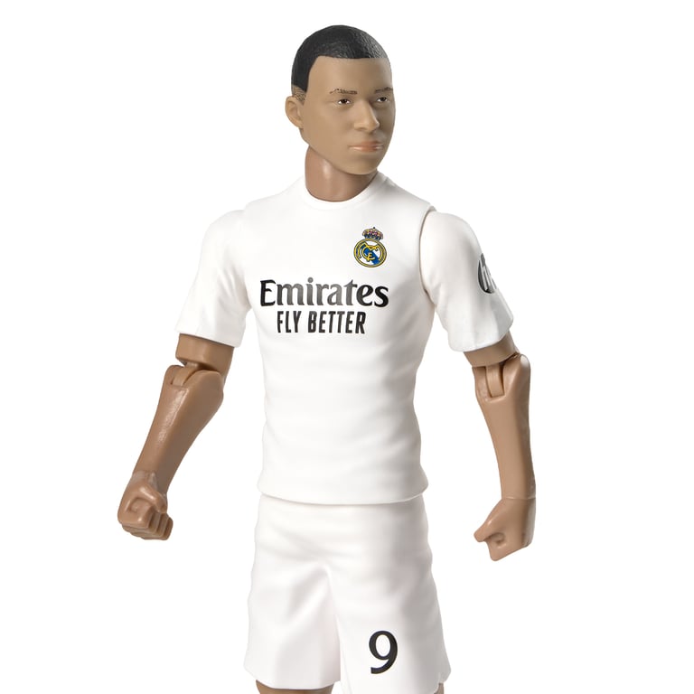 Real Madrid CF Mbappe 20cm Soccer Action Figure with Team Kit and Articulation