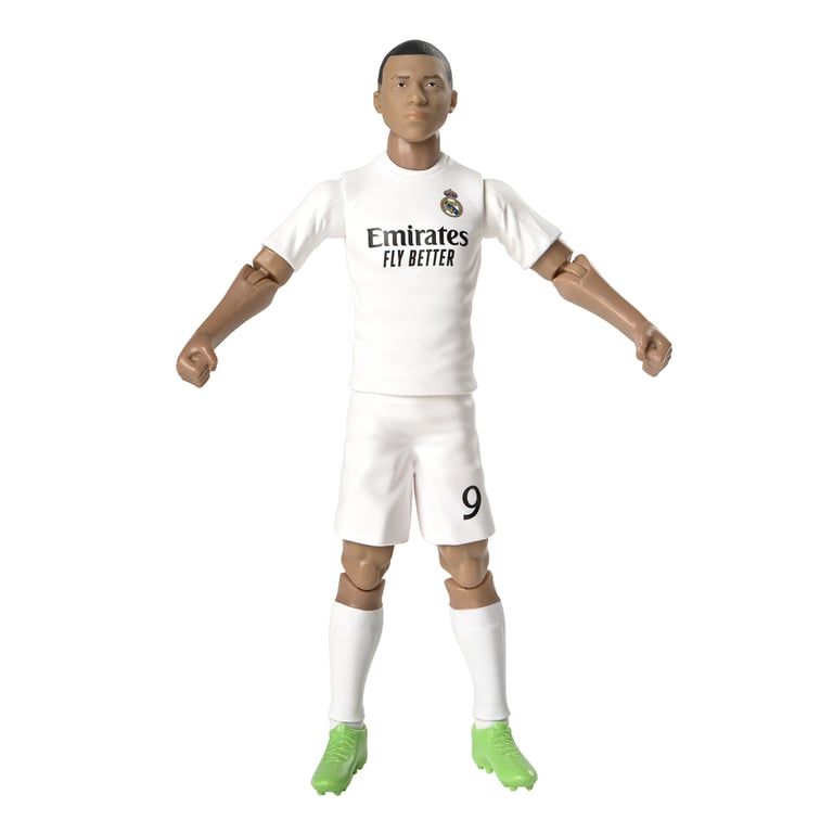 Real Madrid CF Mbappe 20cm Soccer Action Figure with Team Kit and Articulation