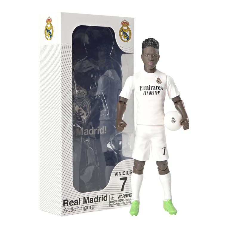 Vinicius Jr 20cm Articulated Action Figure - Official Real Madrid Soccer Player Figurine