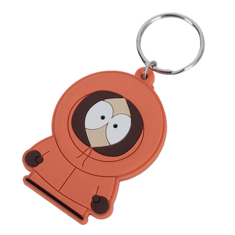 South Park Kenny PVC Keychain - Durable, Colorful Cartoon Character Keyring with Chain and Split Ring