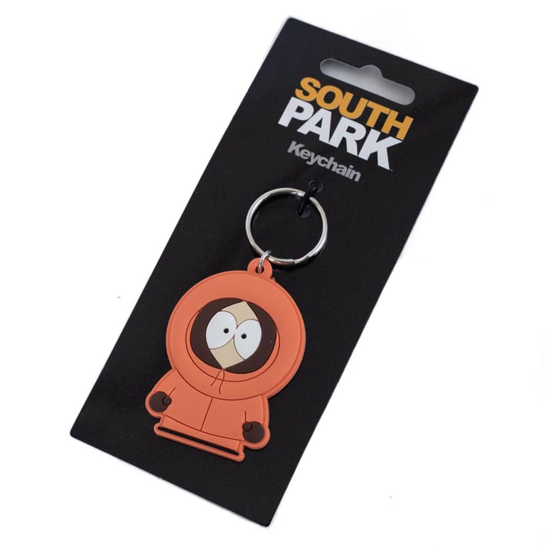 South Park Kenny PVC Keychain - Durable, Colorful Cartoon Character Keyring with Chain and Split Ring