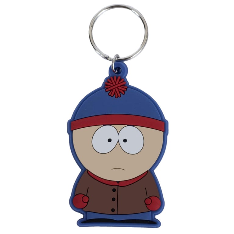 South Park Stan PVC Keyring - Durable 5mm Thick Colorful Keychain with Chain and Split Ring