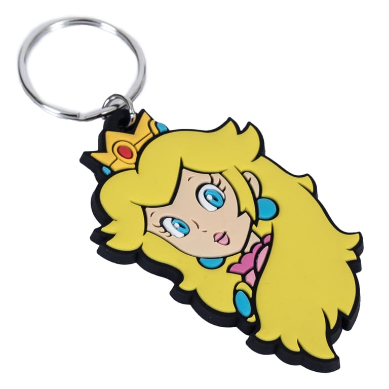 Super Mario Princess Peach 5mm Thick PVC Keychain