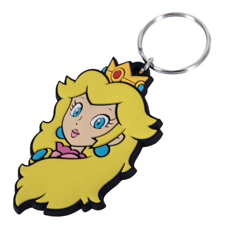 Super Mario Princess Peach 5mm Thick PVC Keychain