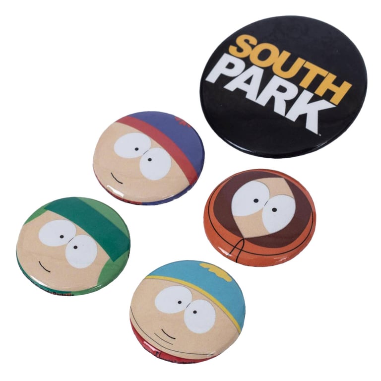 South Park Character Badge Set - Collectible Badges with Safety Pin Fixing