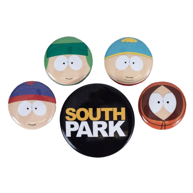 South Park Character Badge Set - Collectible Badges with Safety Pin Fixing