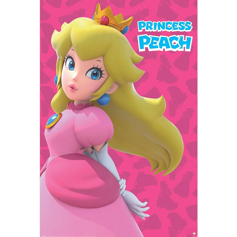 Super Mario Princess Peach Rolled Maxi Poster - High Resolution Artwork on 150gsm Gloss Paper