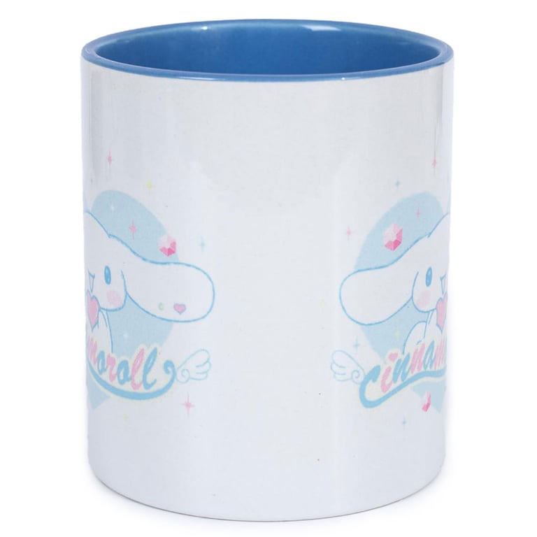 Cinnamoroll Ceramic Coffee Mug with Baby Blue Heart Design and Glazed Finish
