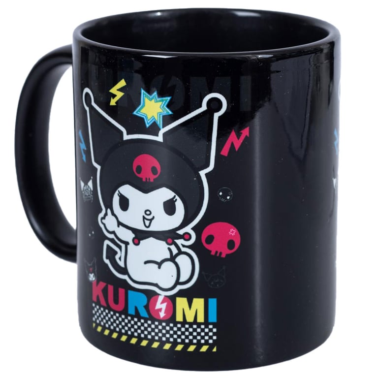 Kuromi CMYK Ceramic Coffee Mug - Kiln-Fired Glazed Finish