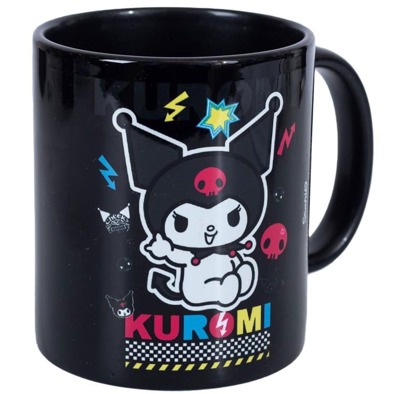 Kuromi CMYK Ceramic Coffee Mug - Kiln-Fired Glazed Finish