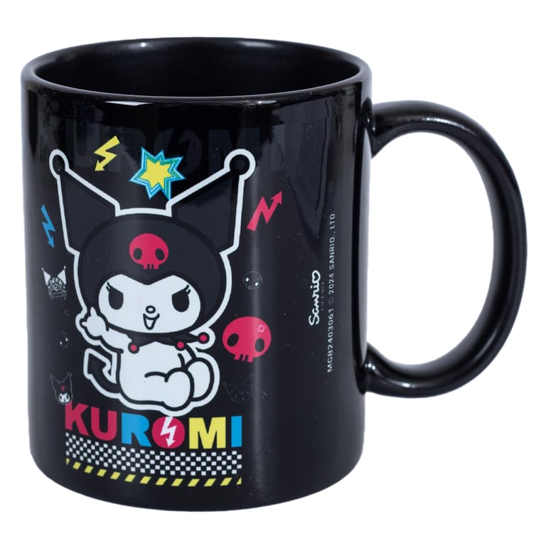 Kuromi CMYK Ceramic Coffee Mug - Kiln-Fired Glazed Finish