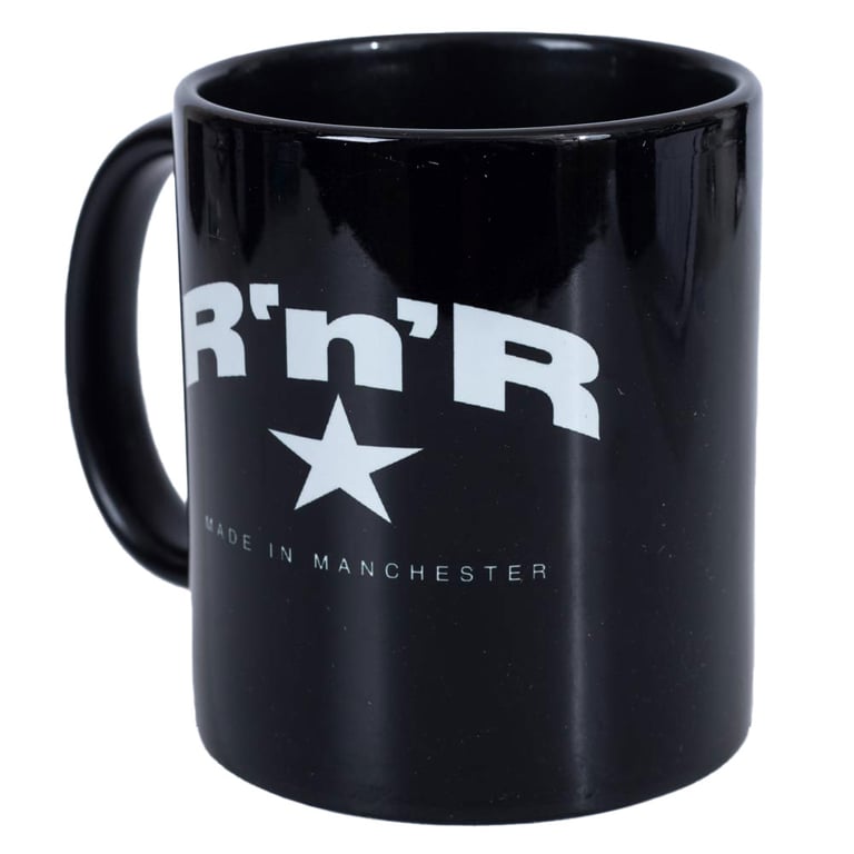 Liam Gallagher Manchester RnR Ceramic Coffee Mug - Black & White Design