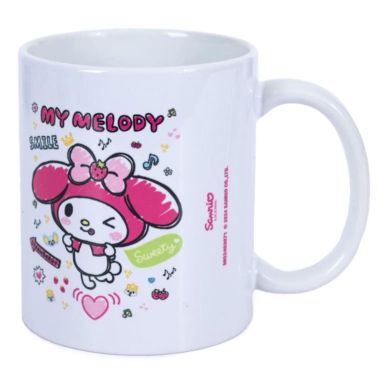 My Melody Ceramic Coffee Mug - Kiln-Fired Finish with Colorful Design