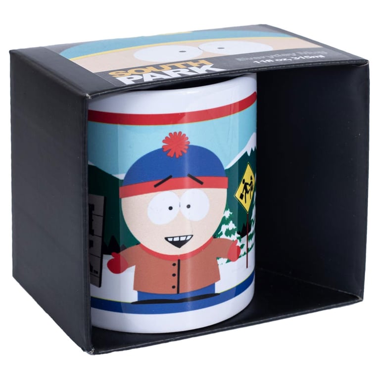 South Park Stan Ceramic Coffee Mug Featuring Iconic Sign Design