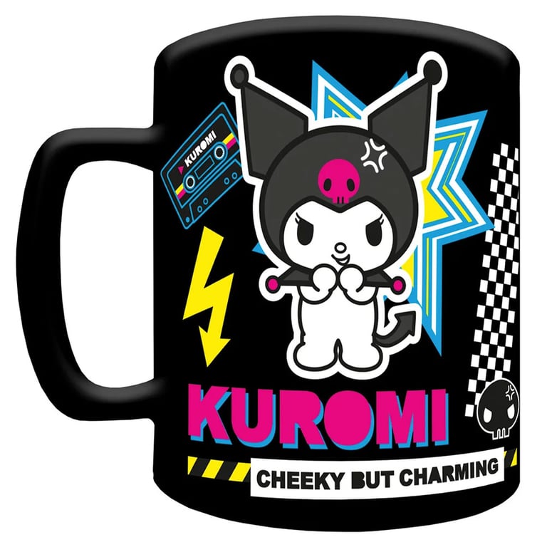 Kuromi Glazed Kiln Fired Fuzzy Ceramic Mug - Home Decor Gift