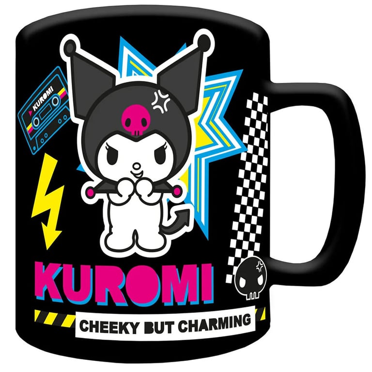 Kuromi Glazed Kiln Fired Fuzzy Ceramic Mug - Home Decor Gift