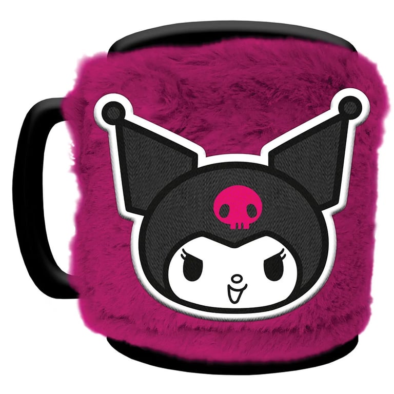Kuromi Glazed Kiln Fired Fuzzy Ceramic Mug - Home Decor Gift