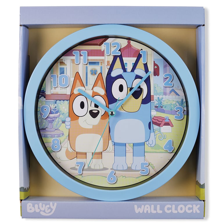 Bluey Wall Clock - Modern Quartz Movement Plastic Hanging Clock with Clear Font Design